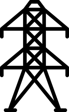 Power Line Simple Line Art Svg, Free Vectors File